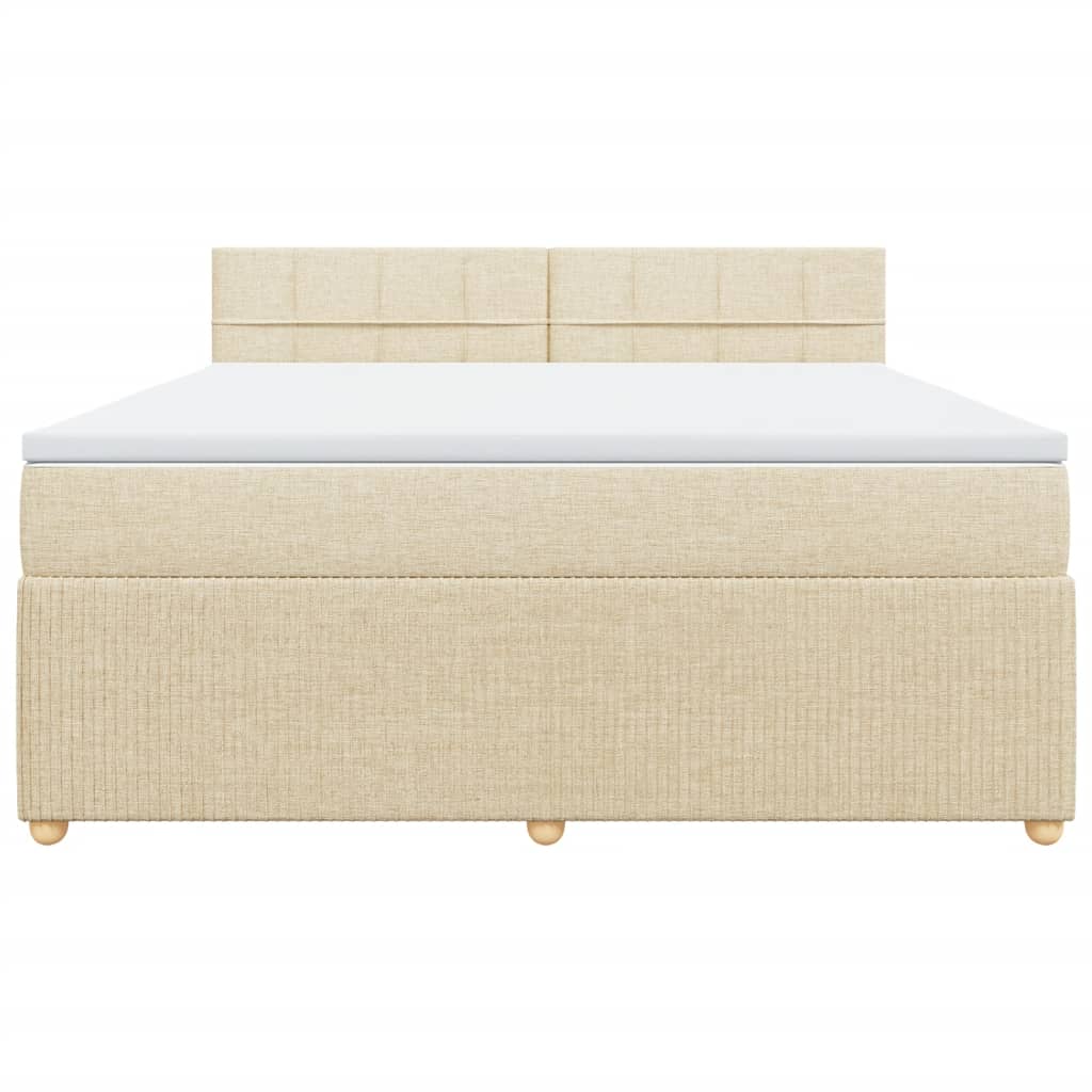 Boxspring met matras stof crèmekleurig 180x200 cm