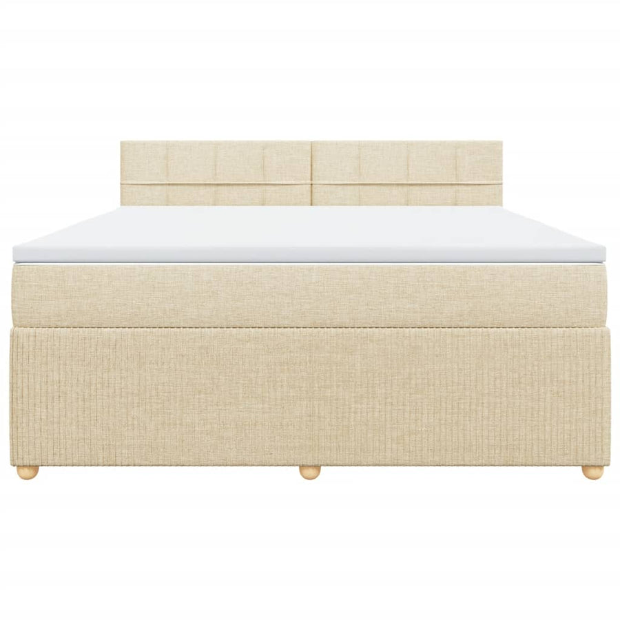 Boxspring met matras stof crèmekleurig 180x200 cm