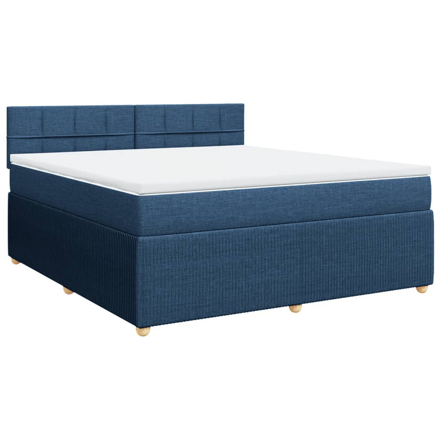 Boxspring met matras stof blauw 180x200 cm