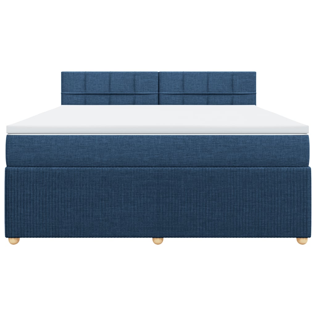 Boxspring met matras stof blauw 180x200 cm
