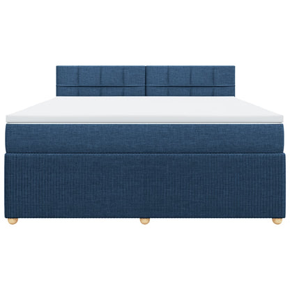 Boxspring met matras stof blauw 180x200 cm