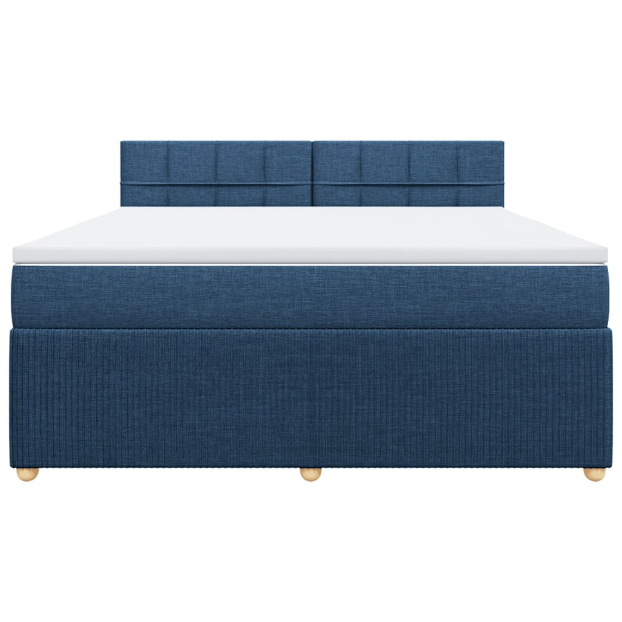 Boxspring met matras stof blauw 180x200 cm