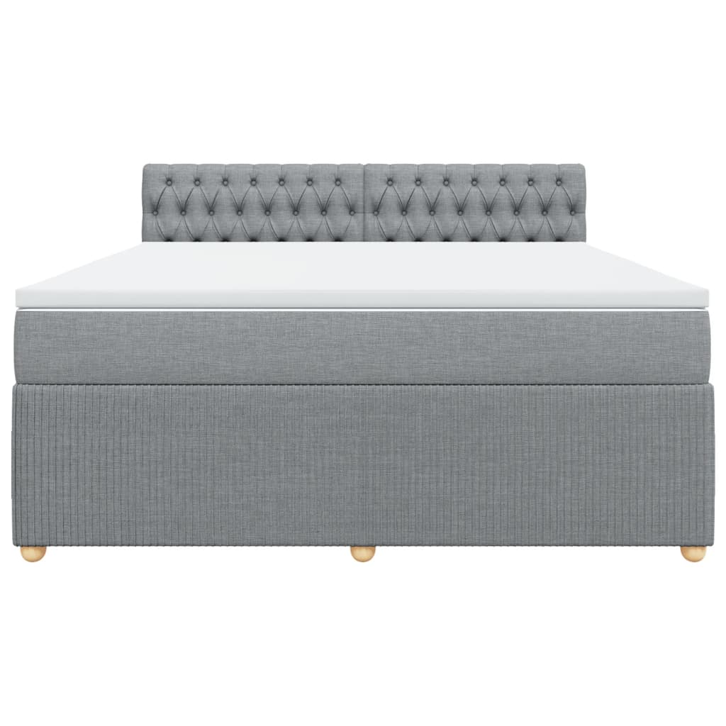 Boxspring met matras stof lichtgrijs 180x200 cm