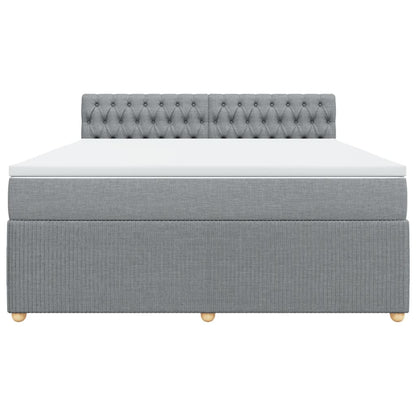 Boxspring met matras stof lichtgrijs 180x200 cm