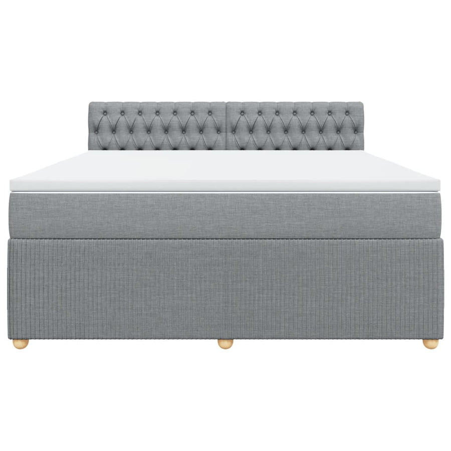 Boxspring met matras stof lichtgrijs 180x200 cm