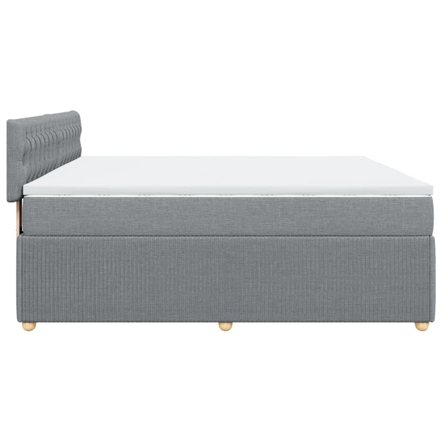 Boxspring met matras stof lichtgrijs 180x200 cm