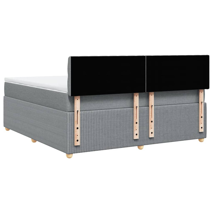 Boxspring met matras stof lichtgrijs 180x200 cm