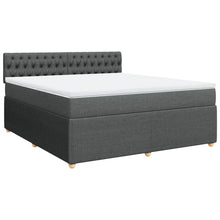 Boxspring met matras stof donkergrijs 180x200 cm