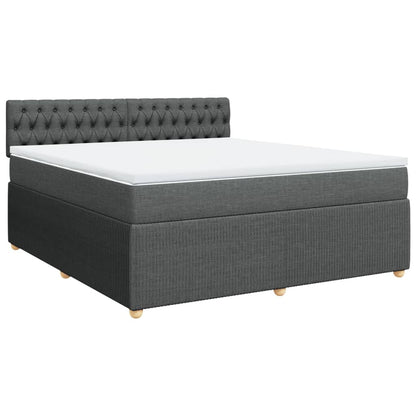 Boxspring met matras stof donkergrijs 180x200 cm