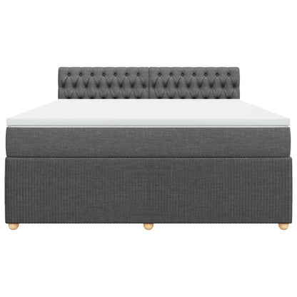 Boxspring met matras stof donkergrijs 180x200 cm