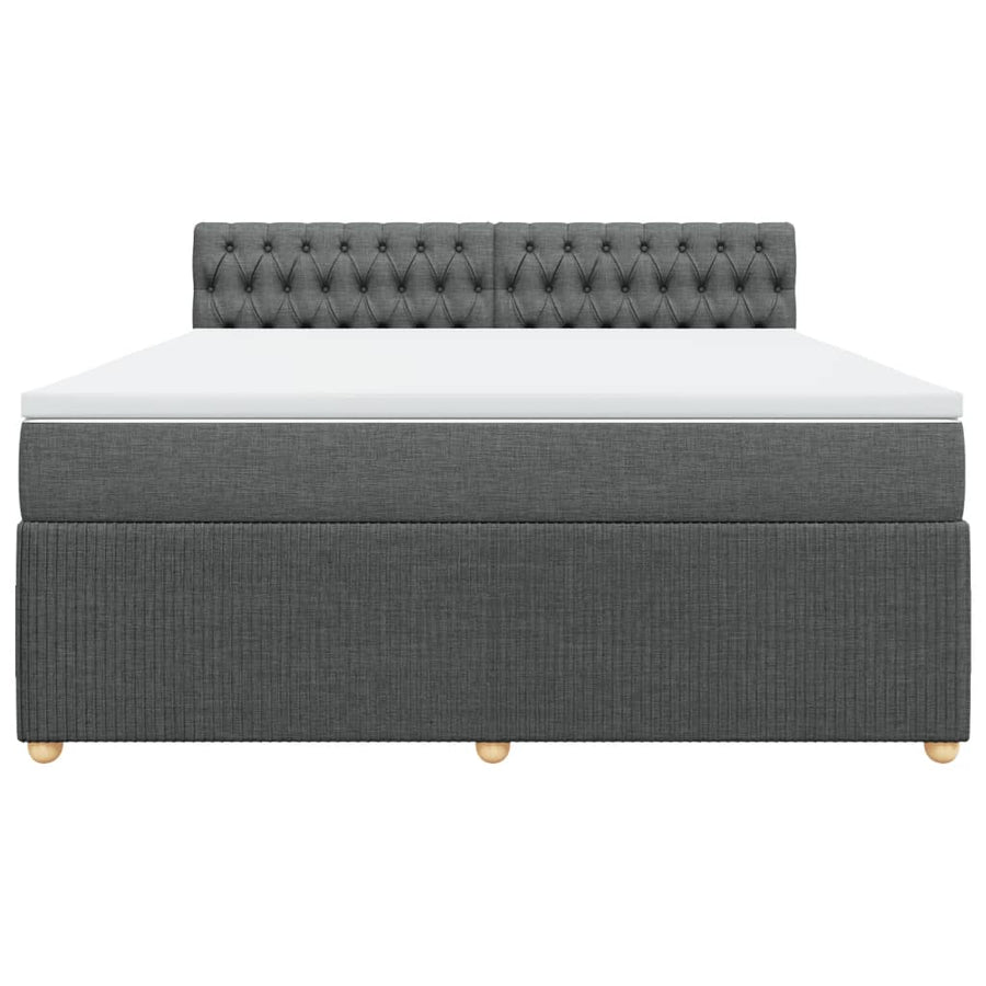 Boxspring met matras stof donkergrijs 180x200 cm