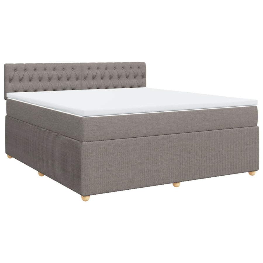 Boxspring met matras stof taupe 180x200 cm