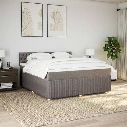 Boxspring met matras stof taupe 180x200 cm