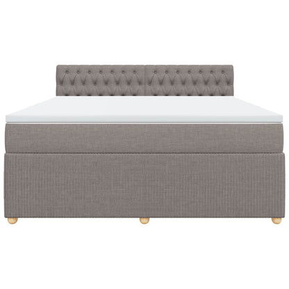 Boxspring met matras stof taupe 180x200 cm