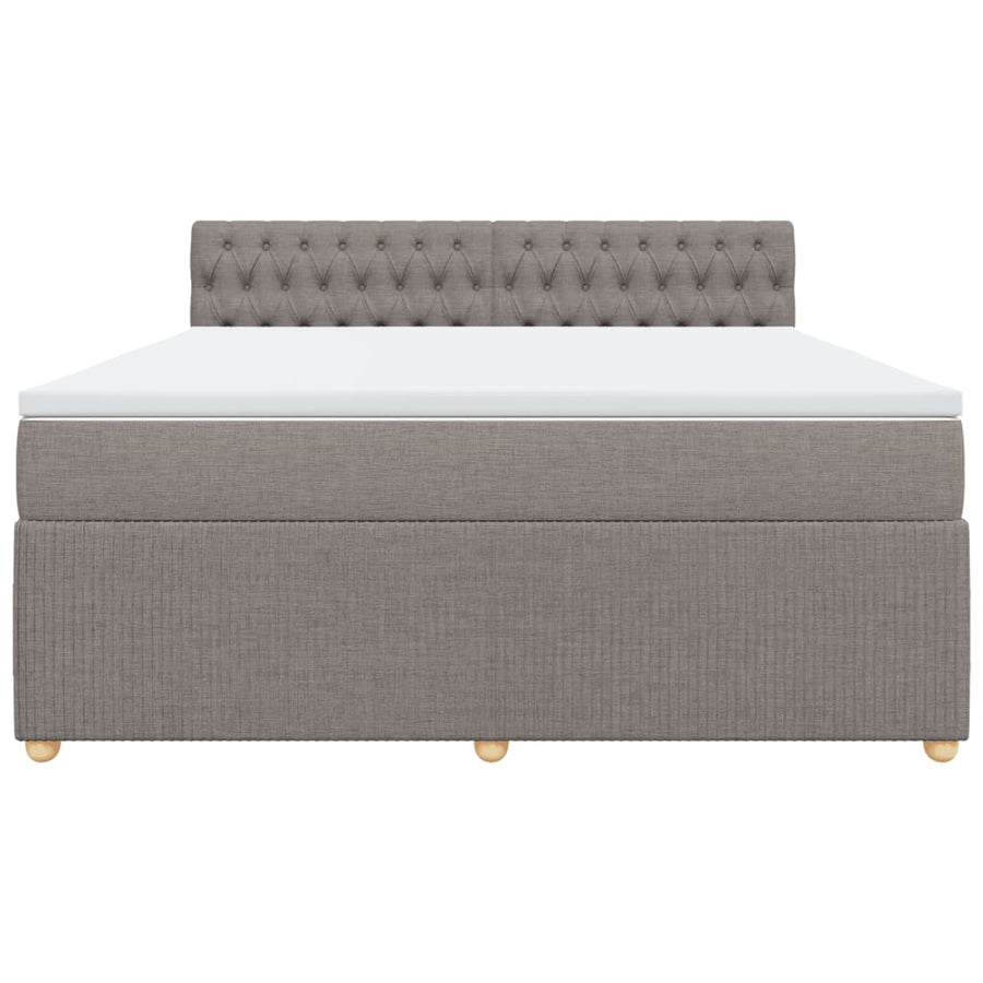 Boxspring met matras stof taupe 180x200 cm