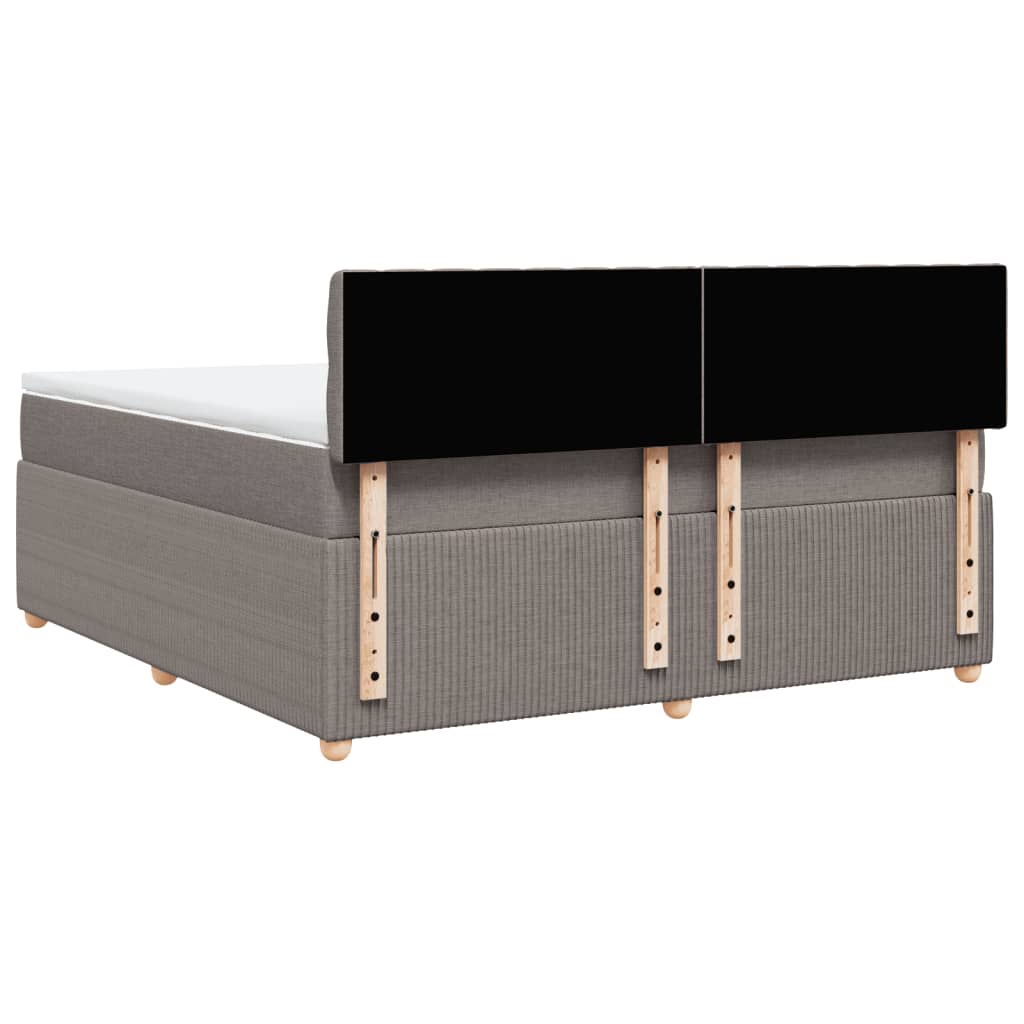 Boxspring met matras stof taupe 180x200 cm