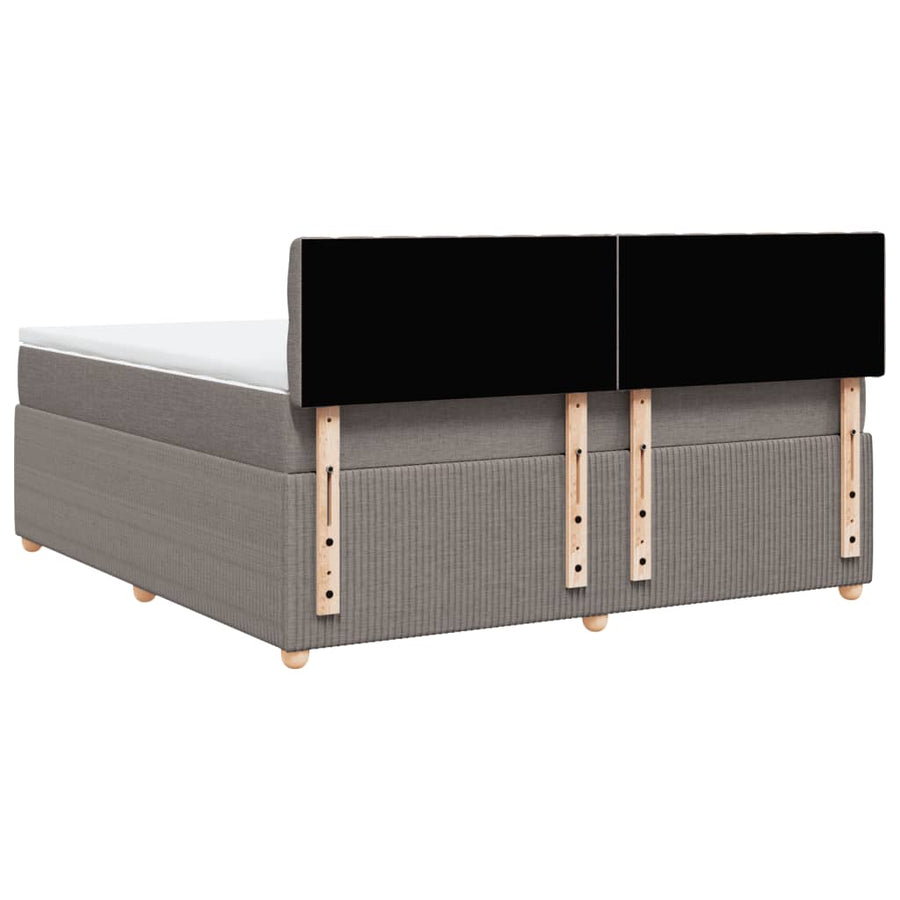 Boxspring met matras stof taupe 180x200 cm