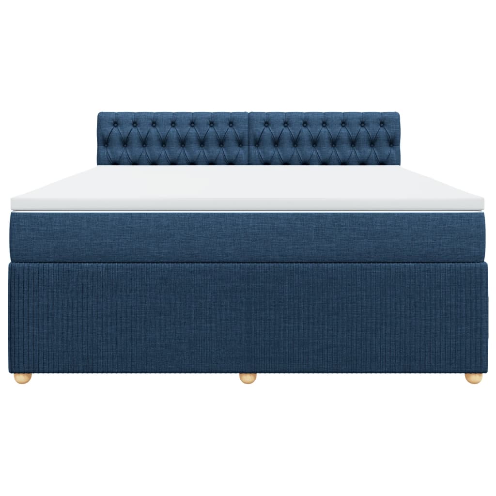 Boxspring met matras stof blauw 180x200 cm