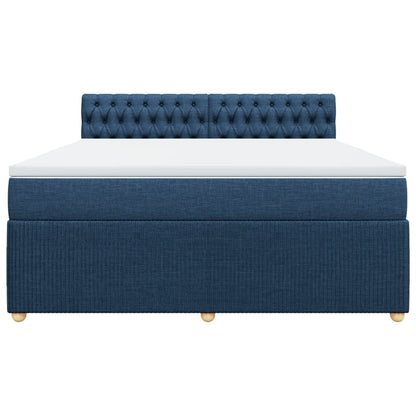 Boxspring met matras stof blauw 180x200 cm