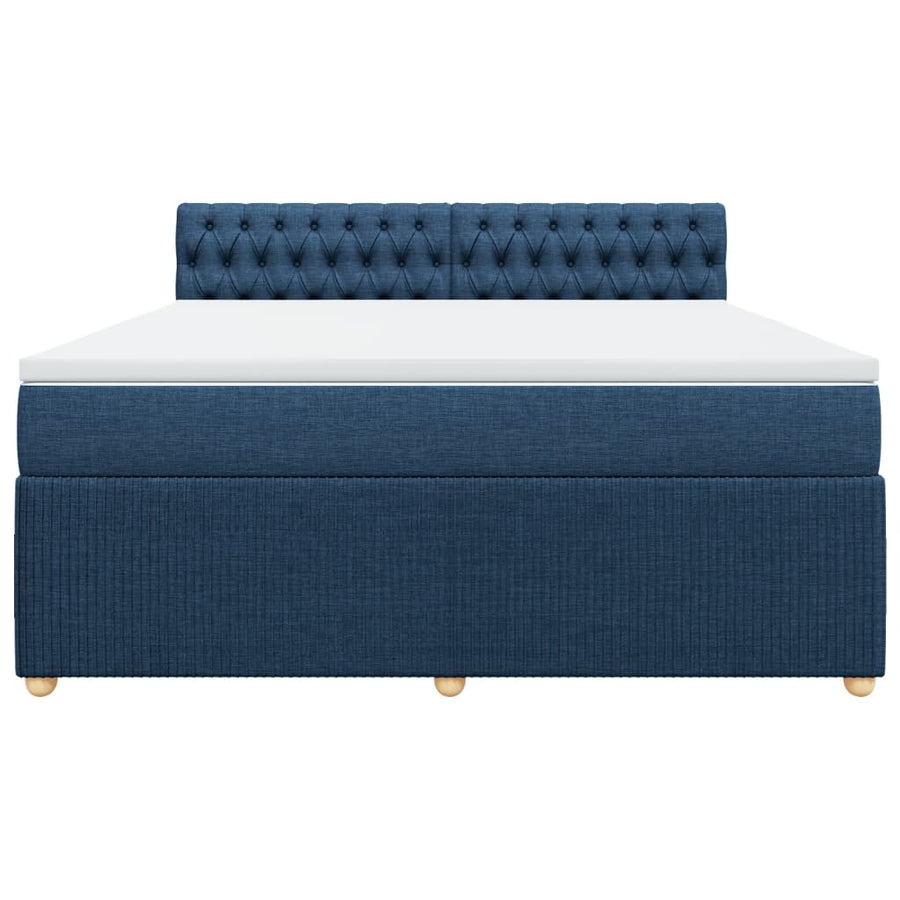 Boxspring met matras stof blauw 180x200 cm