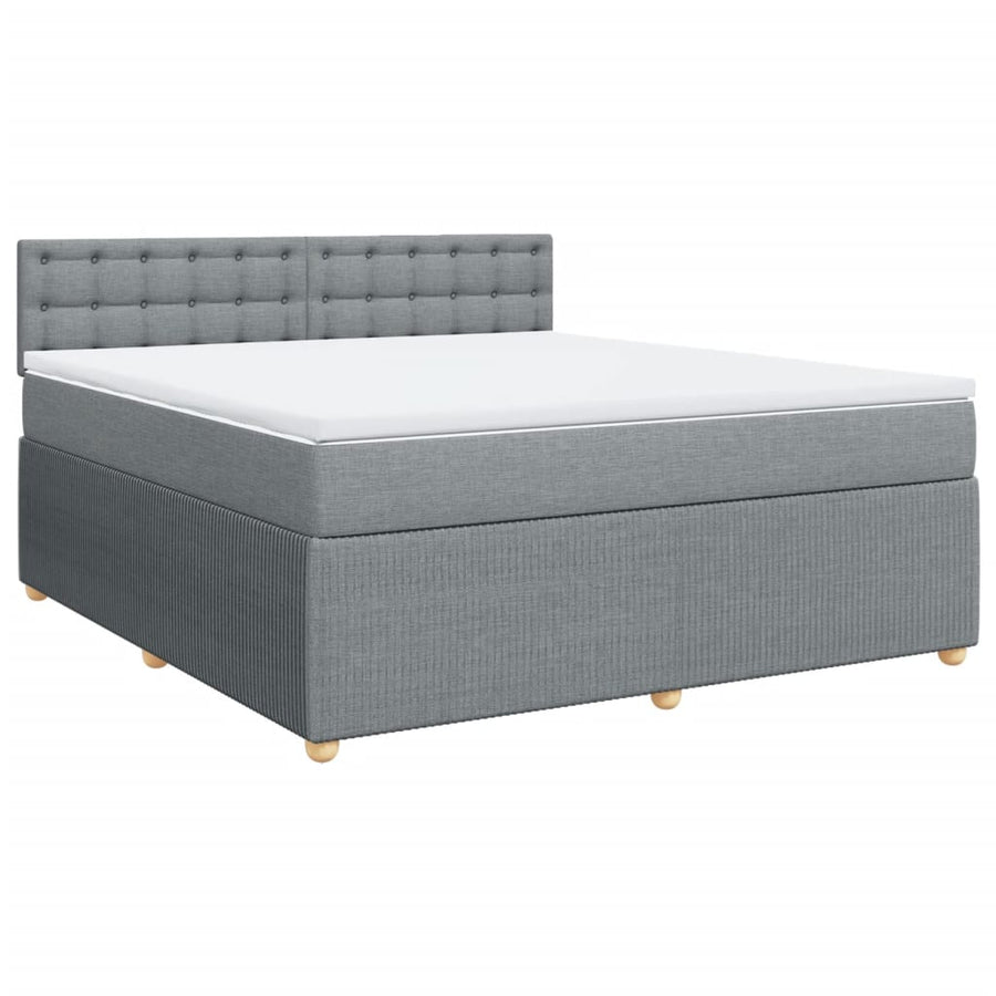 Boxspring met matras stof lichtgrijs 180x200 cm