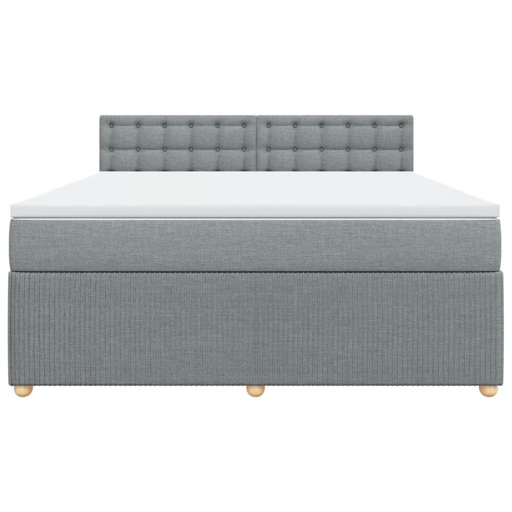 Boxspring met matras stof lichtgrijs 180x200 cm