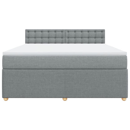 Boxspring met matras stof lichtgrijs 180x200 cm