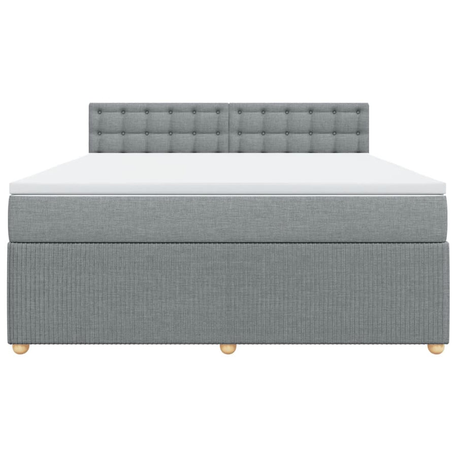 Boxspring met matras stof lichtgrijs 180x200 cm