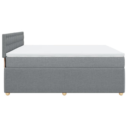 Boxspring met matras stof lichtgrijs 180x200 cm