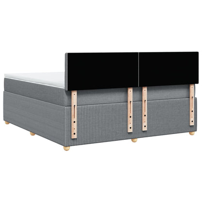 Boxspring met matras stof lichtgrijs 180x200 cm