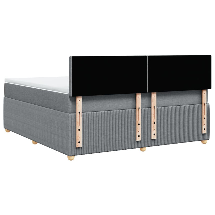 Boxspring met matras stof lichtgrijs 180x200 cm