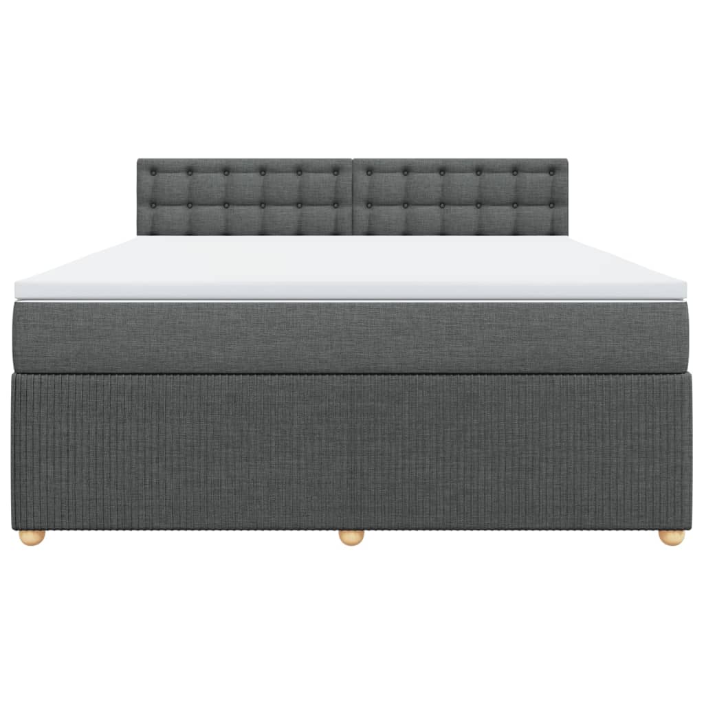 Boxspring met matras stof donkergrijs 180x200 cm