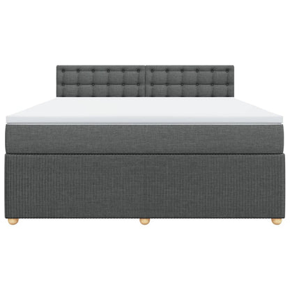 Boxspring met matras stof donkergrijs 180x200 cm