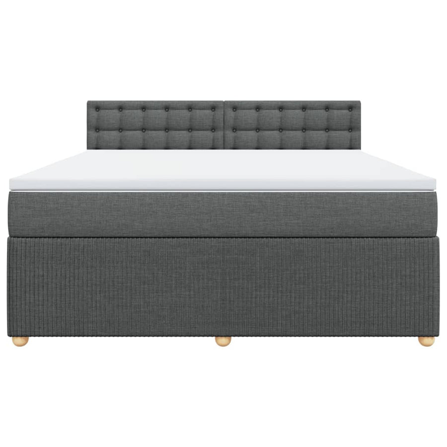 Boxspring met matras stof donkergrijs 180x200 cm