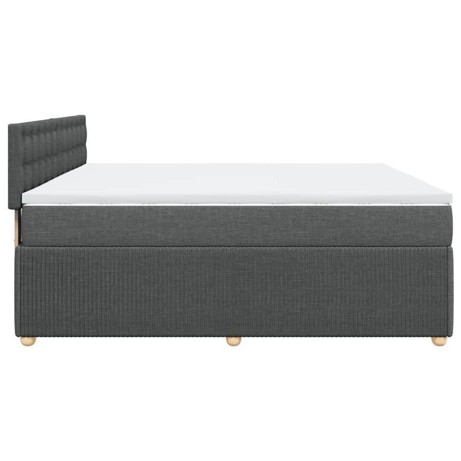 Boxspring met matras stof donkergrijs 180x200 cm