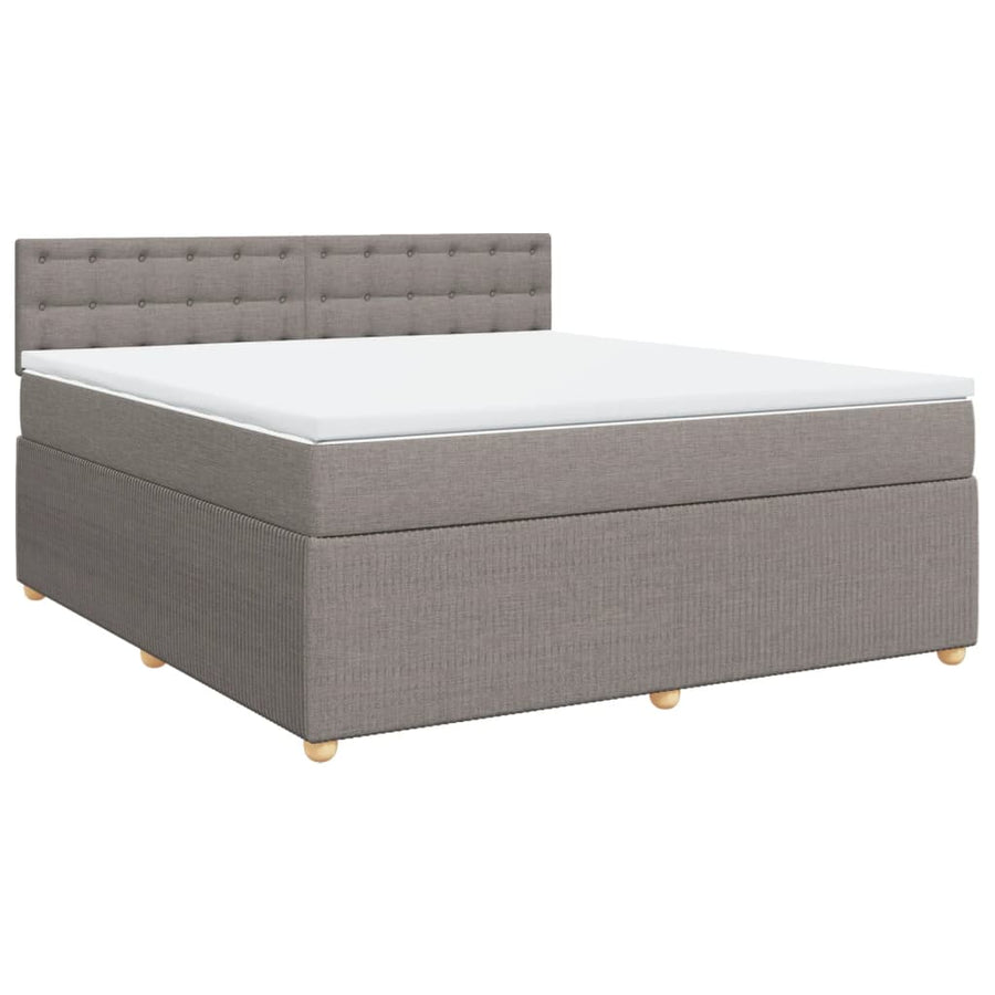 Boxspring met matras stof taupe 180x200 cm