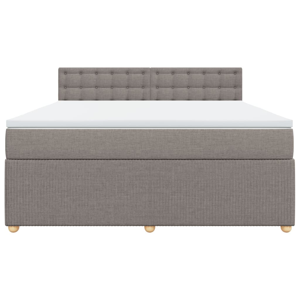 Boxspring met matras stof taupe 180x200 cm