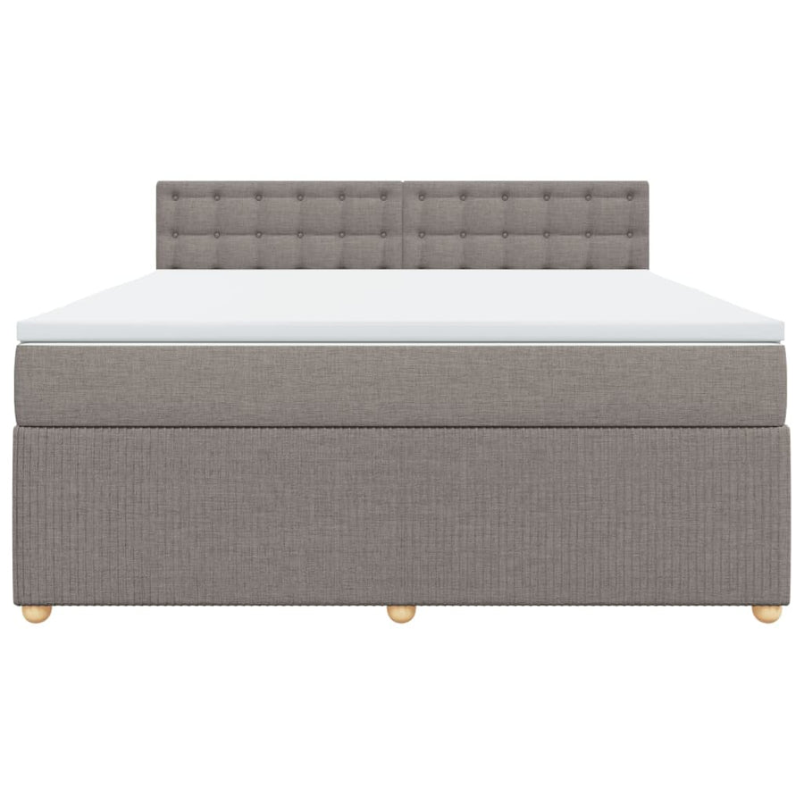 Boxspring met matras stof taupe 180x200 cm
