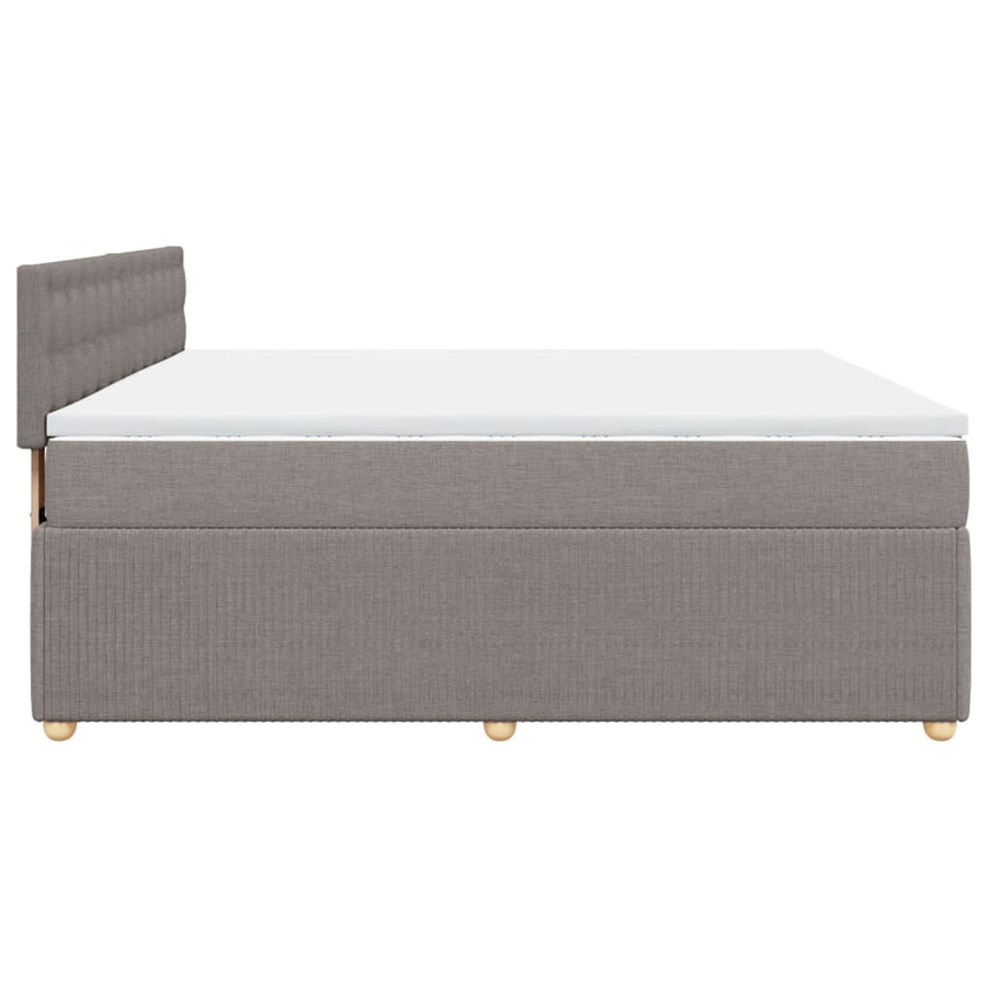 Boxspring met matras stof taupe 180x200 cm