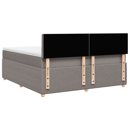 Boxspring met matras stof taupe 180x200 cm