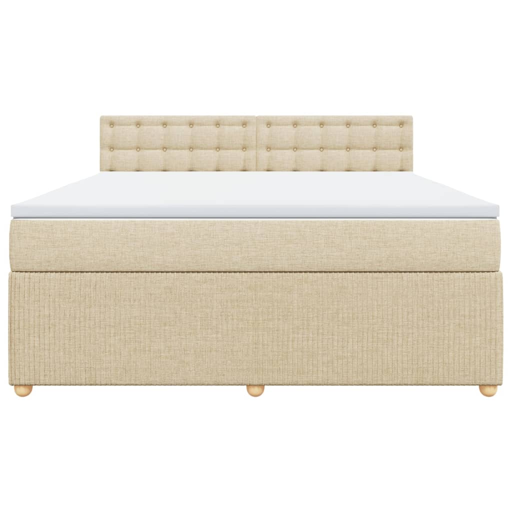 Boxspring met matras stof crèmekleurig 180x200 cm