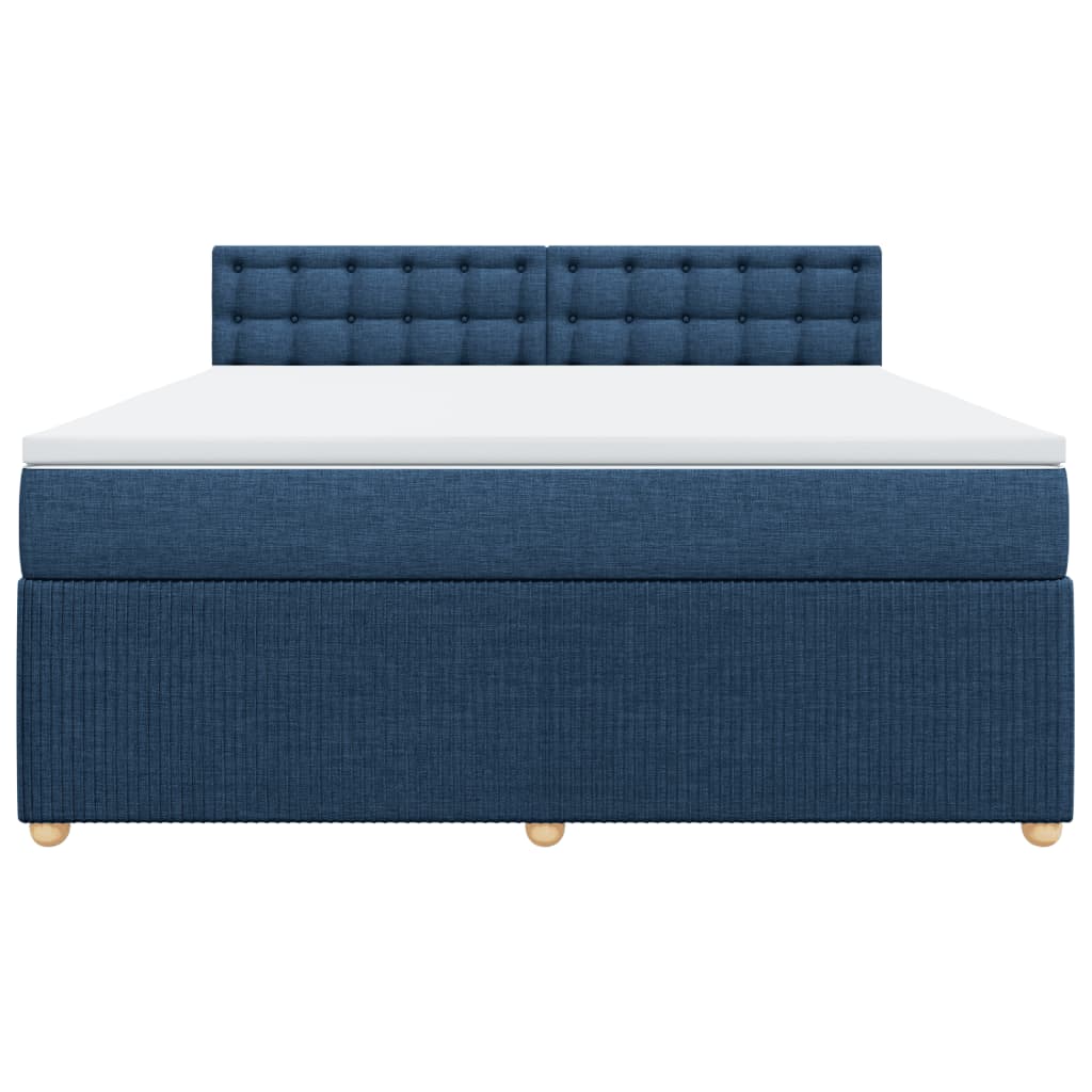 Boxspring met matras stof blauw 180x200 cm