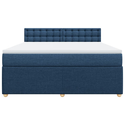 Boxspring met matras stof blauw 180x200 cm