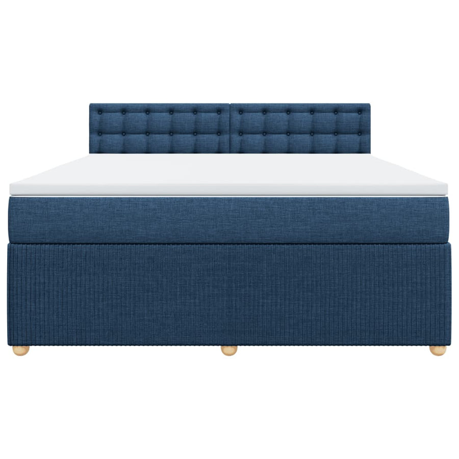 Boxspring met matras stof blauw 180x200 cm