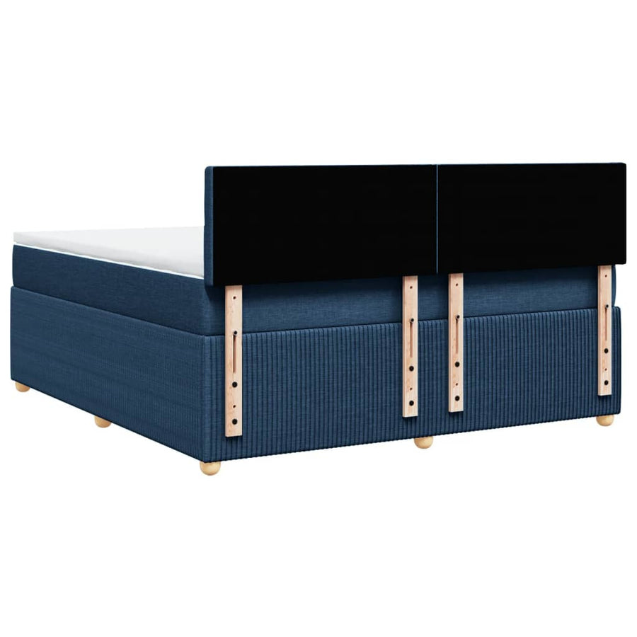 Boxspring met matras stof blauw 180x200 cm
