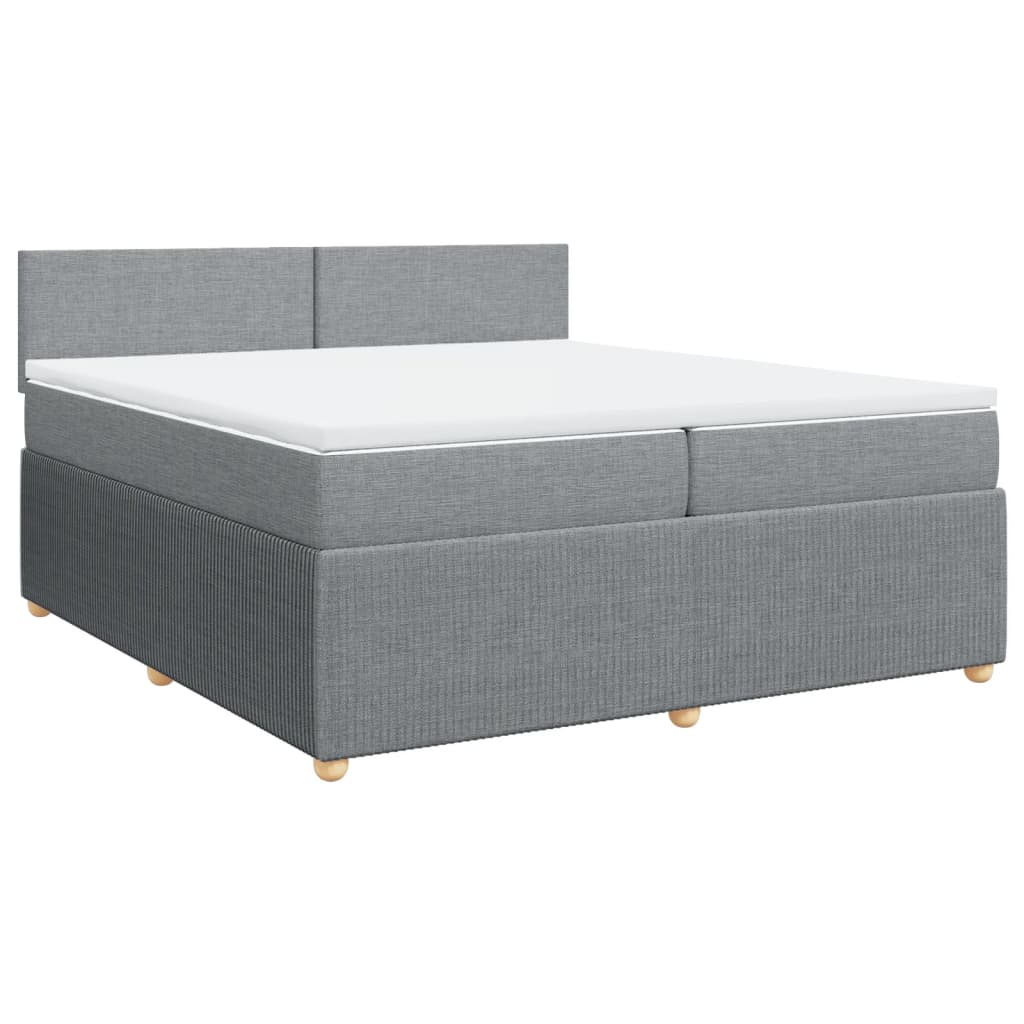 Boxspring met matras stof lichtgrijs 200x200 cm