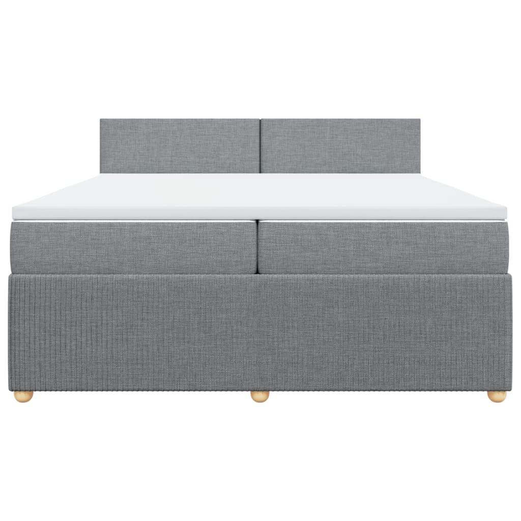 Boxspring met matras stof lichtgrijs 200x200 cm