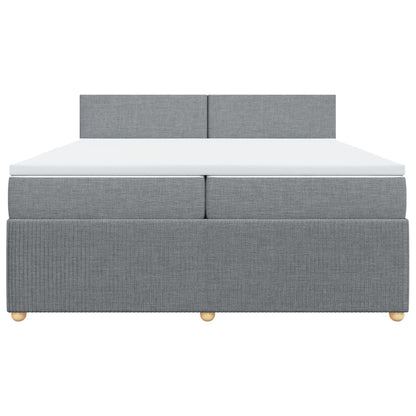 Boxspring met matras stof lichtgrijs 200x200 cm