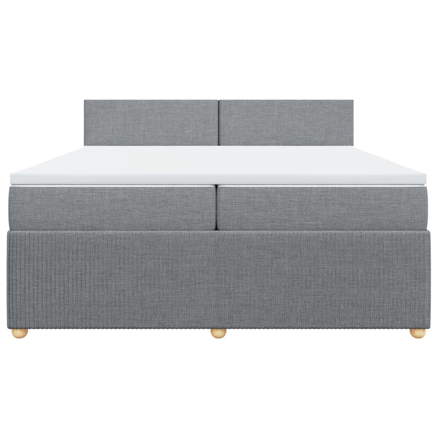 Boxspring met matras stof lichtgrijs 200x200 cm