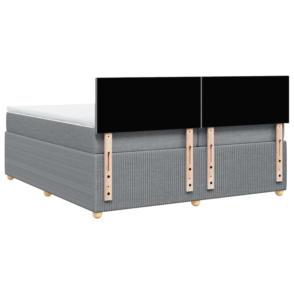 Boxspring met matras stof lichtgrijs 200x200 cm